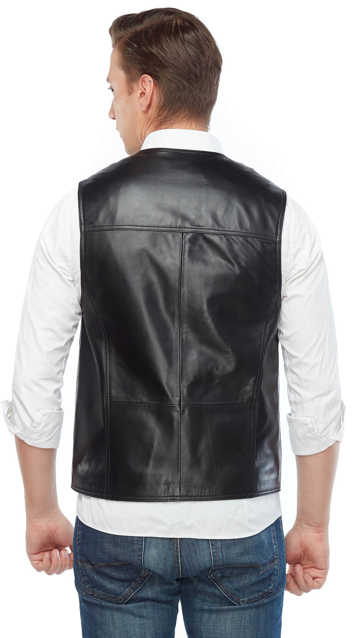 Men's Genuine Leather Vest Black