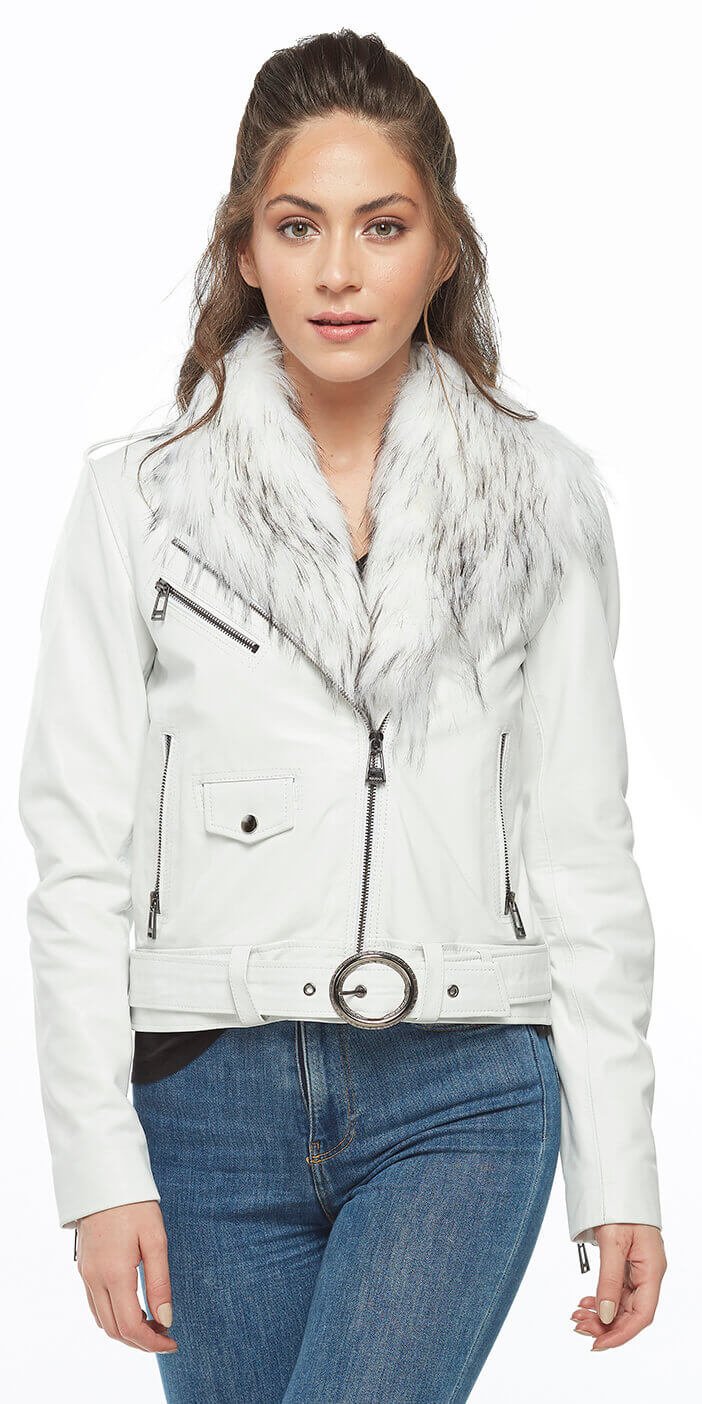 Anita Spor Women's Leather Jacket White