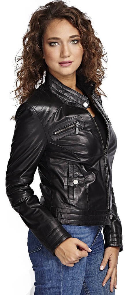 Agnese Black Leather Jacket