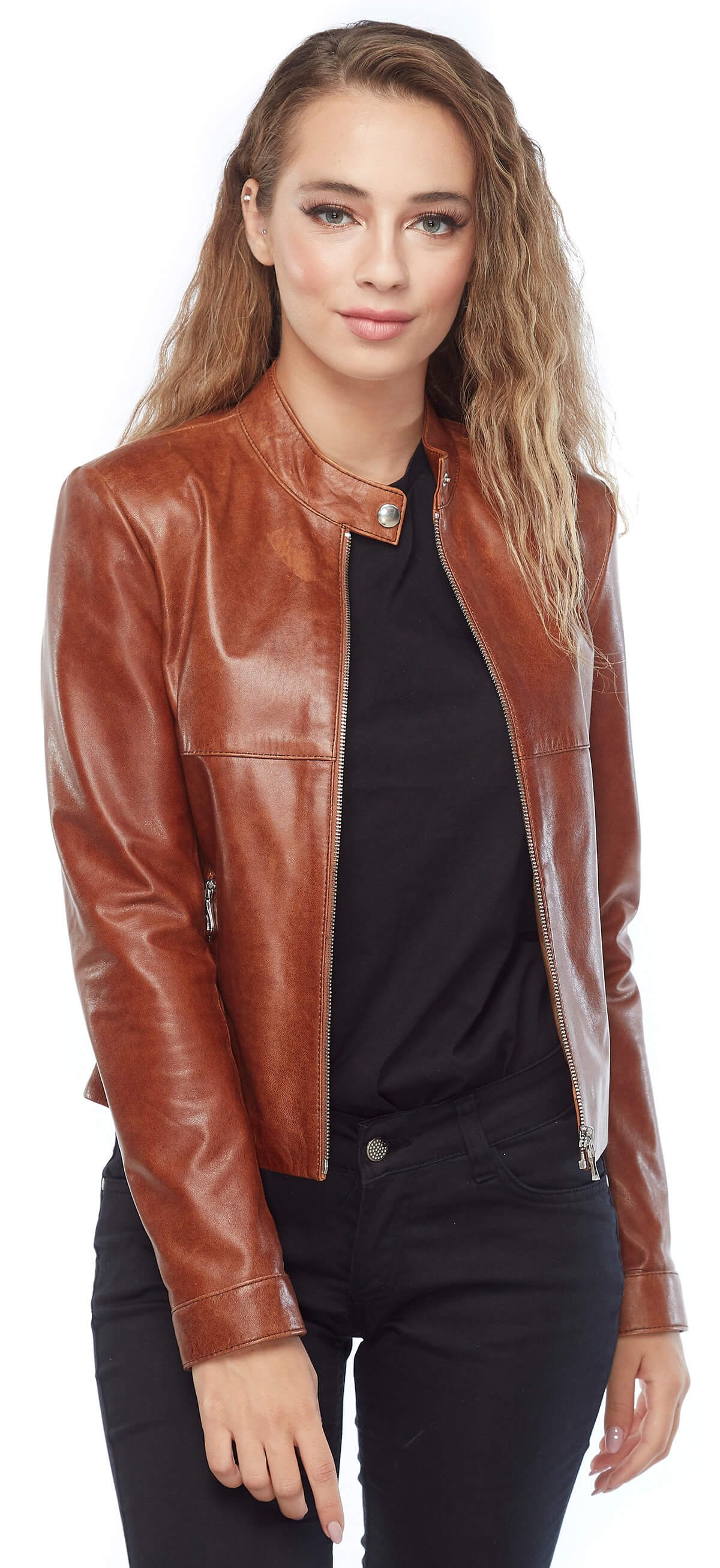 Genuine Leather Flora Women's Jacket Tan