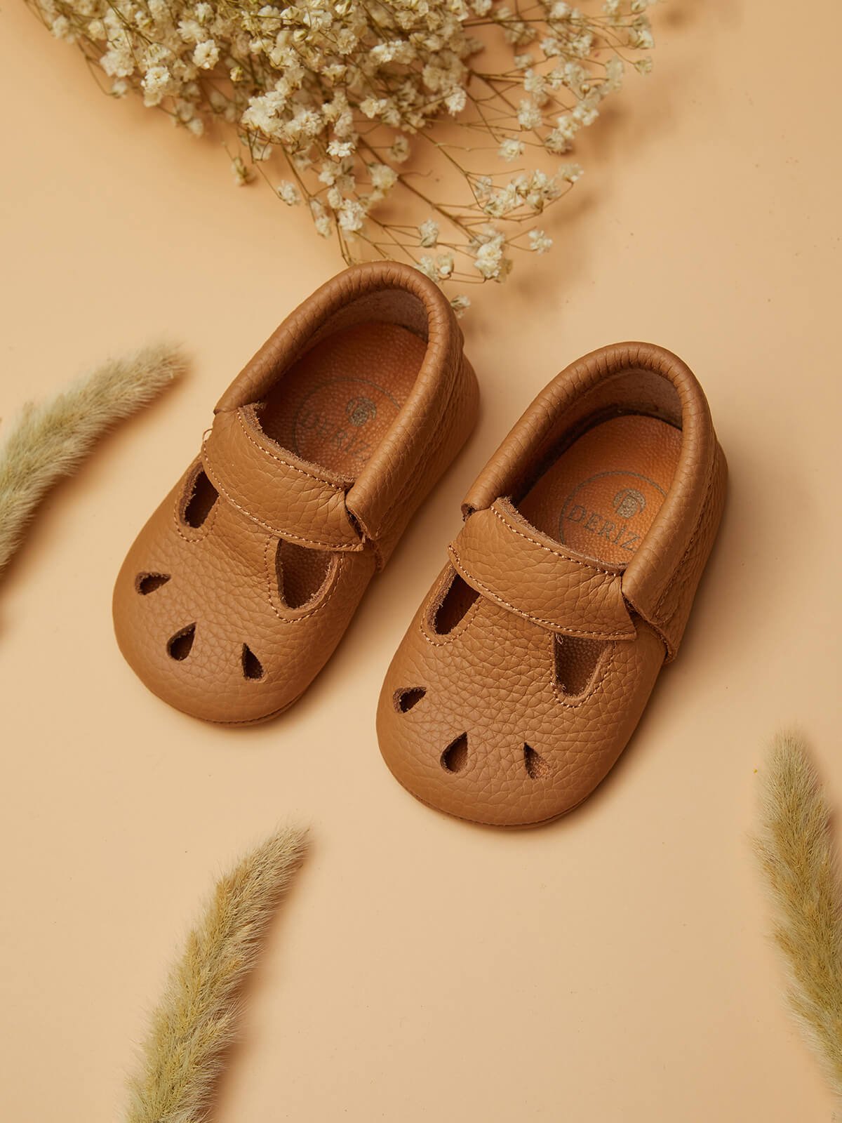 Tan Genuine Leather Baby Shoes