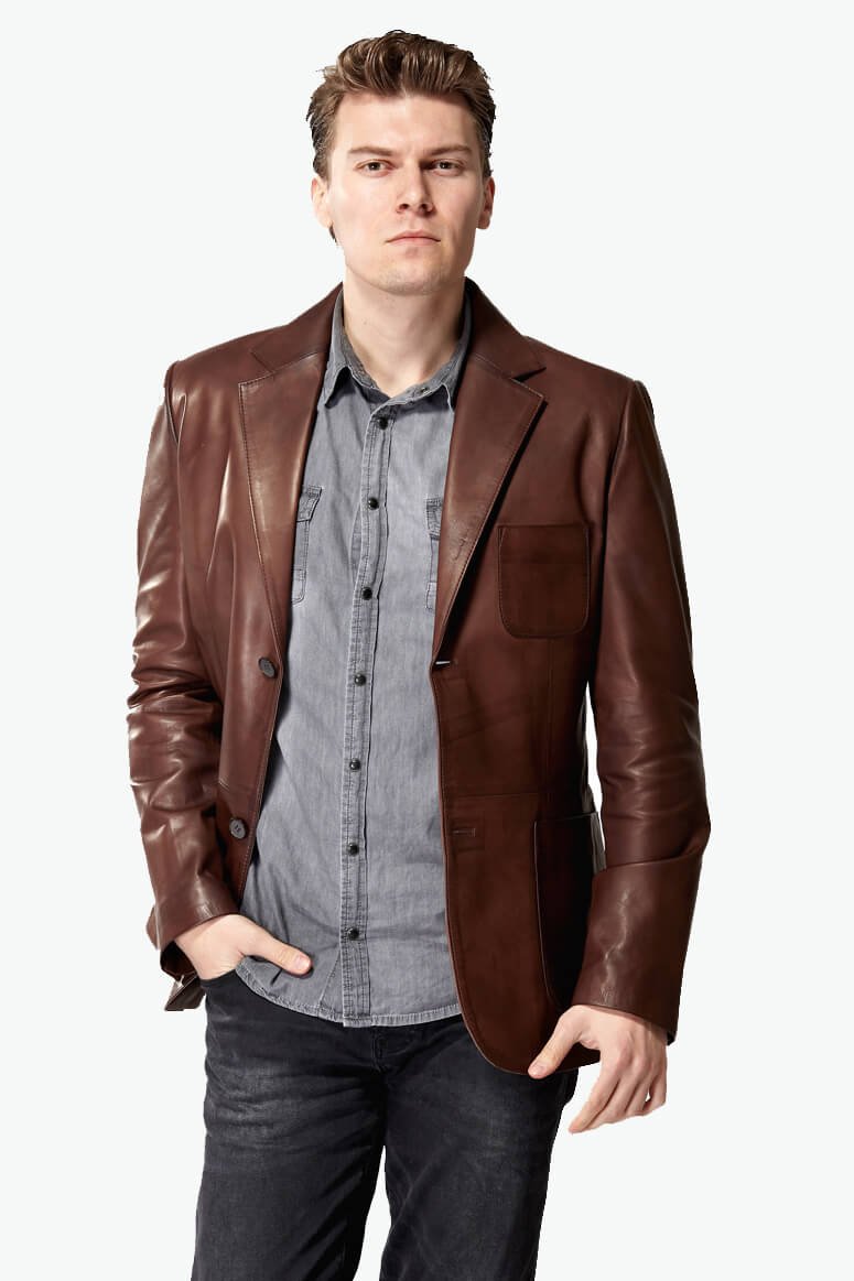 Morazzi Blazer Brown Leather Jacket