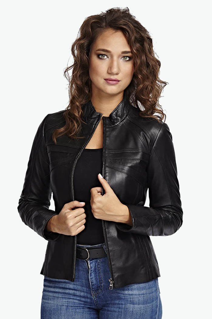 Cinzia Black Leather Jacket