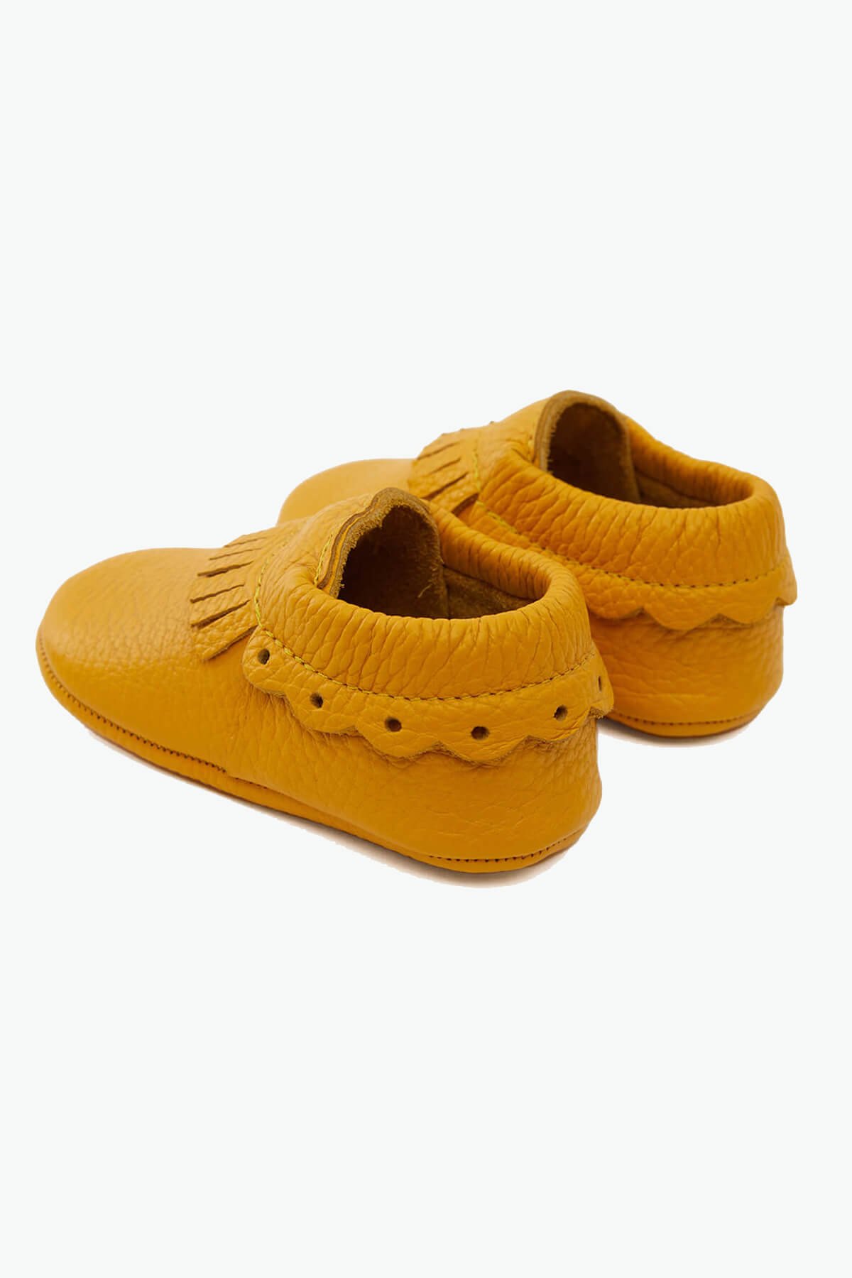 Genuine Leather Elasticated Baby Shoes Mustard