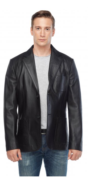Morazzi Black Blazer Leather Jacket
