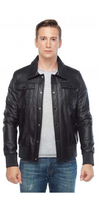 Bruto Genuine Leather Men's Jacket Black