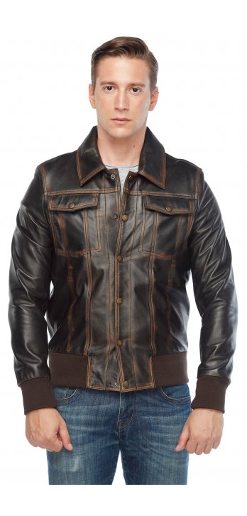 Bruto Genuine Leather Men's Jacket Tumbled