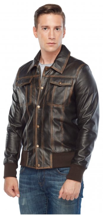 Bruto Genuine Leather Men's Jacket Tumbled