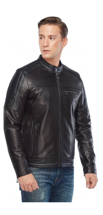 Crisby Leather Sport Black Leather Jacket