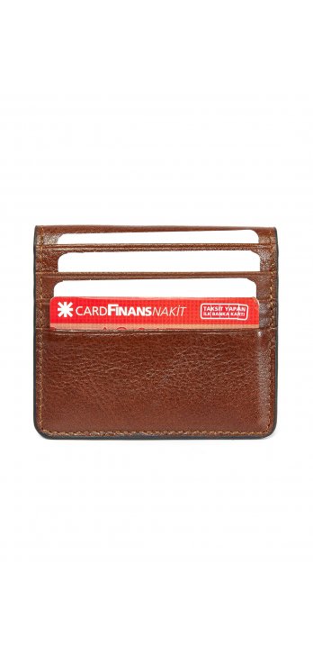 Genuine Leather Card Holder Wallet Tan