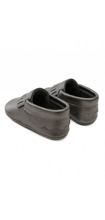 Genuine Leather Elasticated Baby Shoes Bronze