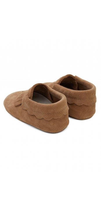 Genuine Leather Elasticated Baby Shoes Brown