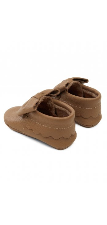 Genuine Leather Elasticated Baby Shoes Mink