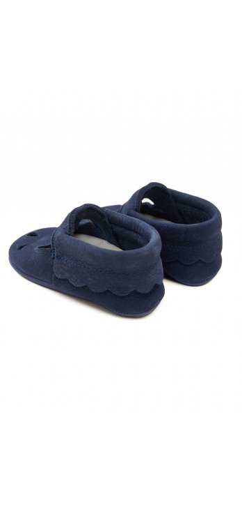 Navy Blue Genuine Leather Baby Shoes