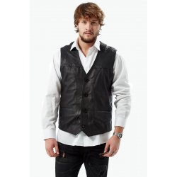 pointed-black-leather-vest