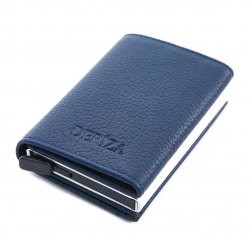 genuine-leather-mechanical-card-holder-wallet-navy-blue