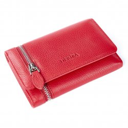 zippered-genuine-leather-womens-wallet-red