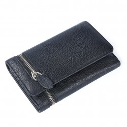zippered-genuine-leather-womens-wallet-black