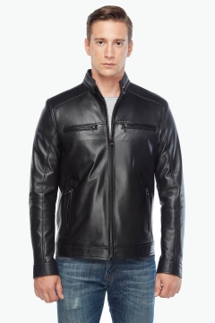 Genuine Men's Leather Coat Black