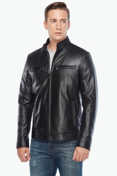 Genuine Men's Leather Coat Black