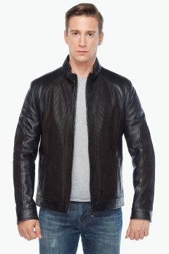 Black Suede Genuine Men's Leather Coat