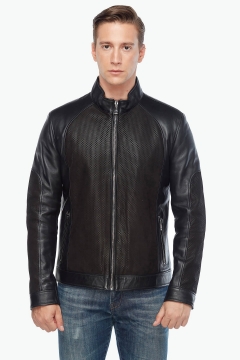 Black Suede Genuine Men's Leather Coat