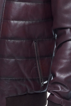Elviro Claret Red Antique Leather Coat
