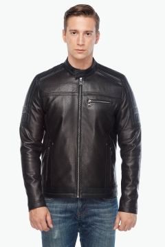 Crisby Leather Sport Black Leather Jacket