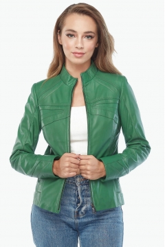 Cinzia Green Leather Jacket