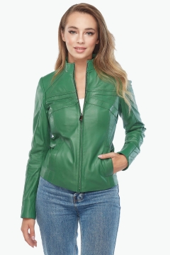 Cinzia Green Leather Jacket