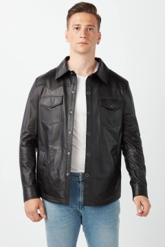 Guido Genuine Leather Black Jacket