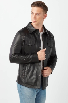 Guido Genuine Leather Black Jacket