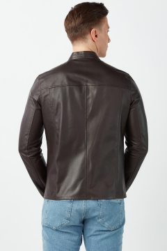 Double Sided Brown Unlined Men Genuine Leather Jacket