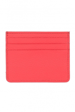Genuine Leather Mini Card Holder Red