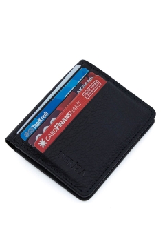 Genuine Leather Mahsa Card Holder Wallet Black