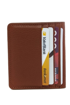 Genuine Leather Mahsa Card Holder Wallet Tabacco