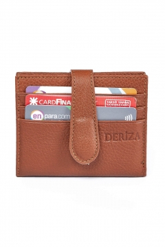 Card Holder Wallet Genuine Leather Tan