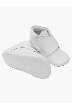 Genuine Leather Velcro Baby Boots White